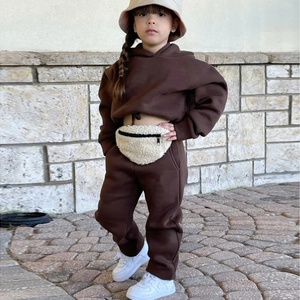 Chándal liso con capucha para niños, conjunto para correr de <span class=keywords><strong>3</strong></span> a 5 <span class=keywords><strong>años</strong></span>, otoño e invierno, 2022 - Product Image 1