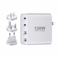 Nouveau 130W PD Gan 2 Type-C QC 3.0 4 ports chargeur mural adaptateur mural de charge pour EU US UK Inde pour téléphone et ordinateur portable 20W puissance de sortie