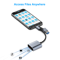 Lector de Tarjetas de Memoria USB 3.0 Tipo-C de Aluminio y PVC Personalizado, Compatible con Tarjetas SD y TF, para iPhone 15 Pro/Max, Mac Book Pro/Air 2023