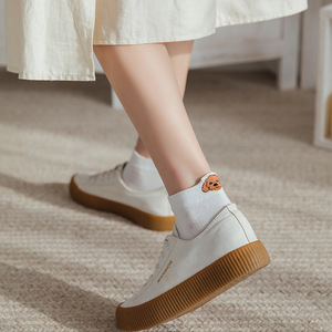 Socksmate personnalisé femmes mignon chien broderie Sox <span class=keywords><strong>Corgi</strong></span> Husky coton confortable fille blanc sourire visage été cheville femme chaussettes - Product Image 5