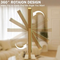 Miroir grossissant avec éclairage tactile rotatif à 360°, cadre en métal, 3 couleurs LED différentes, miroir de maquillage sur pied