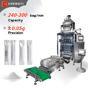 Machine d'emballage automatique multi-voies pour poudres énergétiques, machine d'emballage de poudres de vitamines à 8 voies - Product Image 1