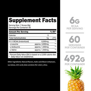 Suppléments nutritionnels d'acides aminés à chaîne ramifiée OEM Sports Pre Post Workout BCAA Powder 2:1:1 Adult Endurance Recovery Energy - Product Image 2
