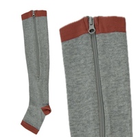 Chaussettes de sport respirantes à motif de dessin animé pour hommes, compression 15-25 mmHg, bout ouvert, nylon, fermeture éclair, bas de compression pour femmes, chaussettes pour hommes