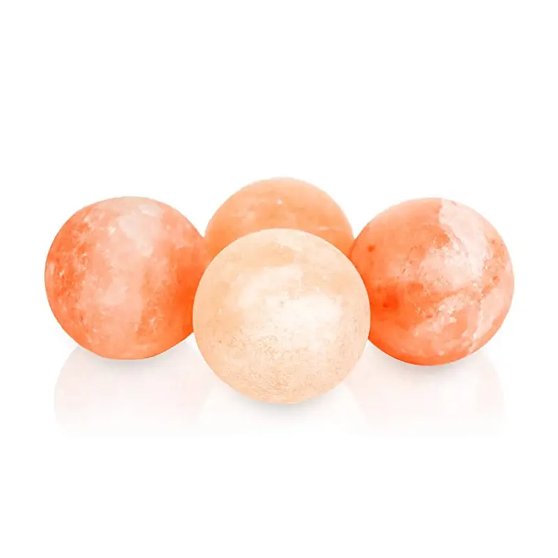 Shiyan Spherical Himalayan Salt Soap Rose body massage soap Skin Massage Bars Heated Warm Stone for Spa Therapy Relaxing