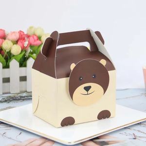 Scatole regalo all'ingrosso scatole bomboniere per feste animali con leone cane caramelle scatole pieghevoli per bambini Baby Shower compleanno - Product Image 2