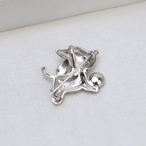 Pendentif broche en argent S925, accessoire pour chien DIY, porte-perles vide 8-10 mm, épingles semi-finies à double usage - Product Image 4
