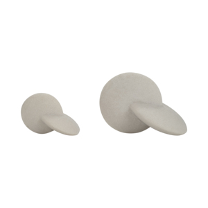 Set di due sculture decorative astratte bianche, opere d'arte moderne per la decorazione di casa, soggiorno, ufficio, mensola, camera da letto - Product Image 3