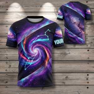 Maglietta personalizzata con rune al neon, nome personalizzato, maglietta unisex per rave, stile stregonesco e occulto - Product Image 1
