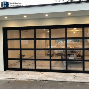 <span class=keywords><strong>Porte</strong></span> de garage moderne en verre trempé sans cadre avec miroir noir automatique et moteur - Product Image 2