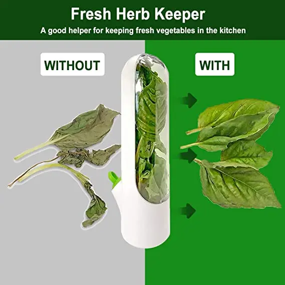 Atacado New Design Herb Savor Storage Container Frescura Herb Keeper Transparente Geladeira Herb Saver