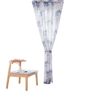 Rideau en tissu transparent personnalisé 100% polyester, design d'impression coloré - Product Image 1
