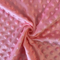 Vente directe d'usine, tissu en polyester super doux à 100%, tissu en peluche Minky Dot pour couverture de bébé
