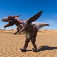 Costume de dinosaure animatronique marchant, effet flamme, pour spectacle de parc à thème, pour adulte