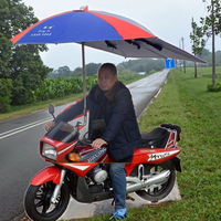 Paraguas de Motocicleta Manual para Hombre, 125 cm, Moderno, de Aleación de Aluminio, con Mango de Plástico Recubierto de Negro, Totalmente Desmontable, Engrosado e Impermeable