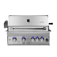 Barbecue à gaz moderne en acier inoxydable LUOQI avec rôtissoire motorisée, pour poulet, extérieur, jardin, LQ-B4R