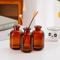 Bouteille en verre vide pour diffuseur à bâtonnets 100ml 200ml avec bouchon en liège noir, style nordique, pour parfum d'ambiance, avec fleur Sola et bâtonnets