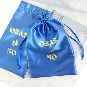 Bolsas de Seda Grandes de Lujo Azul Rey para Paquetes de Cabello con Cordón y Logotipo Personalizado Impreso, Bolsa con Cordón para Empaque de Juguetes Sexuales, Bolsa de Seda Antipolvo - Product Image 2