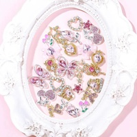 24pcs Aksesoris Kuku 3D Bentuk Hati Bintang Pita Gaya Y2K, Resin Lucu, Plastik Kristal, DIY Musim Panas, Kartun, Bahan Paduan Logam