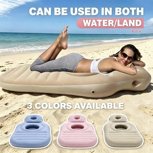 <span class=keywords><strong>Lit</strong></span> gonflable multifonctionnel portable et pliable en PVC, matelas <span class=keywords><strong>de</strong></span> soutien pour dormir sur le ventre avec dossier confortable et rembourrage épais - Product Image 1