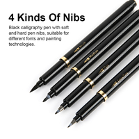 GXIN 4 pcs/set Stylo pinceau calligraphique largement utilisé pour lettrage à la main pour débutants Marqueur d'art non toxique pour calligraphie d'usine