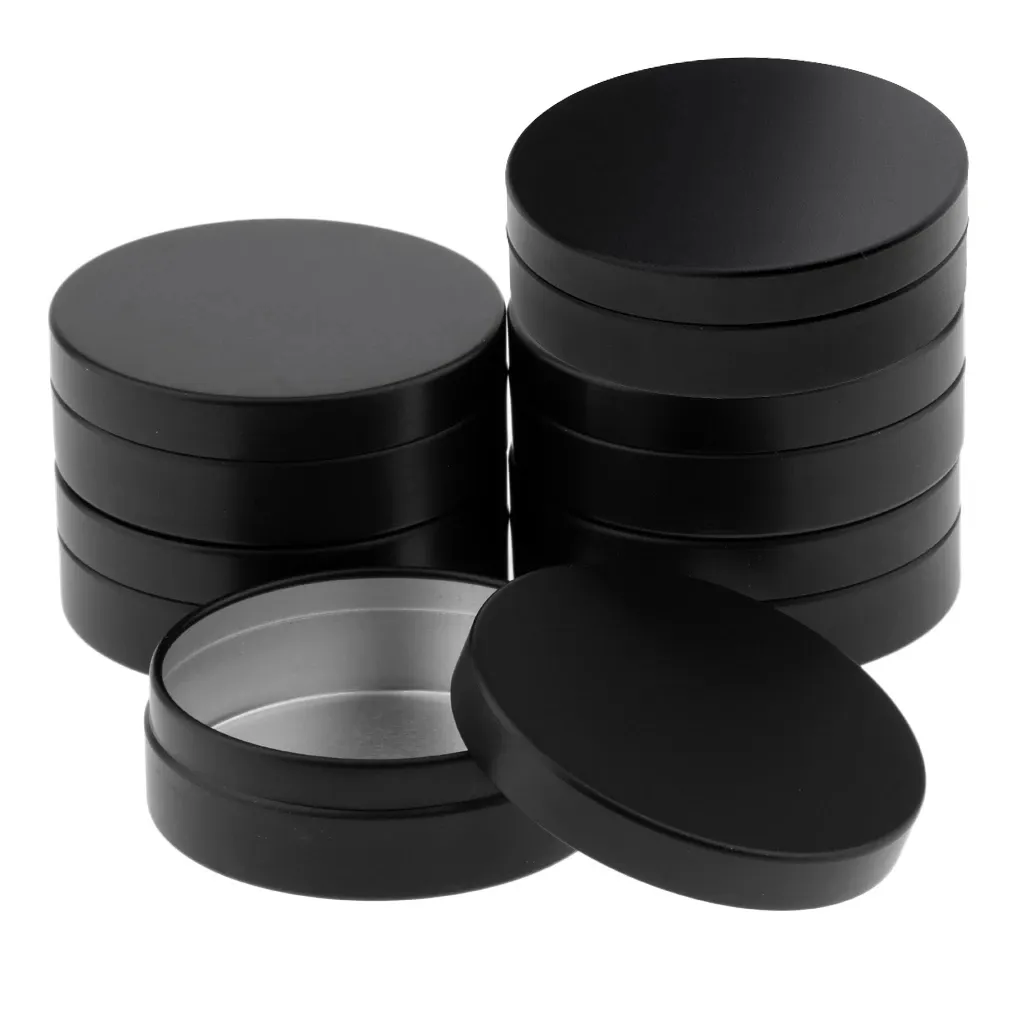 Empty Luxury Metal Candle Jars Aluminum Cosmetic Jar Empty Cream Container Tin Matte Black Aluminum Tin Can With Lid
