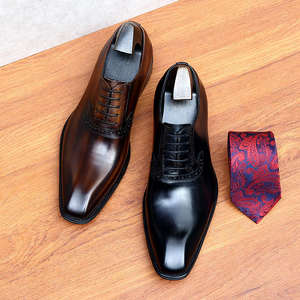 Nouvelles chaussures en cuir à lacets élégantes pour l'été - Chaussures de bureau artisanales pour hommes pour les occasions formelles - Product Image 1