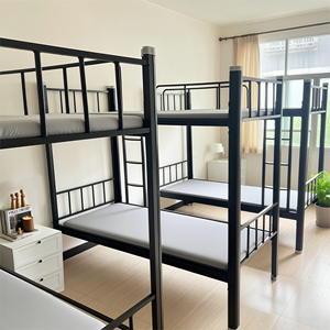 Nero adulto letto a castello in metallo adulti bambino scuola dormitorio doppio letti a castello camera da letto in metallo acciaio a castello Cama Casal Literas Hierro - Product Image 2