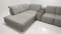 Juego de Sofás Seccionales en Forma de L de Tela Blanca Personalizada con Relleno de Esponja, Diseño Modular, Embalaje para Sala de Estar