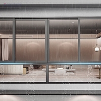 Ventana abatible de aluminio de doble acristalamiento para cocina de China, apertura Horizontal, rotura térmica, aleación deslizante, persianas de acero inoxidable