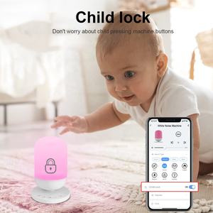 DWRL Nouvelle machine à <span class=keywords><strong>bruit</strong></span> blanc à commande tactile, aide au sommeil pour bébé, apaisant sonore rose avec minuterie, verrouillage enfant, fonction mémoire, contrôle par application - Product Image 4