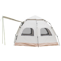 Tente de glamping imperméable haut de gamme pour 4 personnes, tente de camping familiale, installation facile, tente instantanée, portable, vente en gros d'usine, tente de safari
