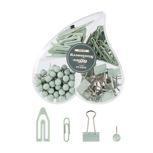 คลิปหนีบกระดาษสี<span class=keywords><strong>ม</strong></span>าการอง หางยาว พร้อ<span class=keywords><strong>ม</strong></span>เข็มกลัดรูปหัวใจ ชุดกล่องพลาสติกอุปกรณ์เครื่องเขียน สำหรับใช้ในสำนักงาน - Product Image 5