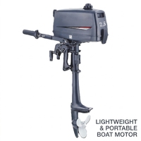 Moteur hors-bord à essence 2 temps haute performance 2,5 CV, durable et efficace, avec commande par gouvernail pour kayak, canoë et embarcations