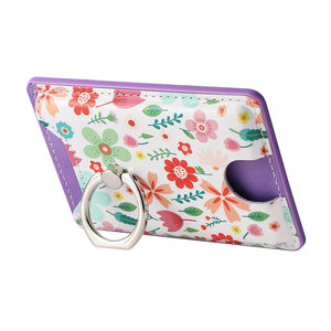Tarjetero Adhesivo de Cuero PU Duradero para Teléfono, Cartera con Múltiples Ranuras, Monedero, Anillo Soporte para iPhone, <span class=keywords><strong>Samsung</strong></span>, Google Pixel, RedMI - Product Image 2