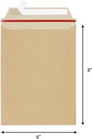 Zmybcpack 100 Pack 6X8 pouces auto-scellant Kraft brun enveloppes en carton rigide pour Photos photographie séjour papier Kraft