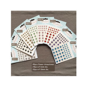 Mélange de perles <span class=keywords><strong>en</strong></span> strass acryliques, Scrapbooking pour embellissements, gemmes adhésifs, strass, dos plat, demi-perles - Product Image 1