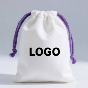 Custom Logo Cotton <b>Drawstring</b> Bags, Thickened Dustproof Cotton <b>Pouches</b> for Gift Storage - Product Image 1