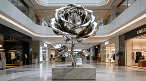 Grande sculpture de montagne moderne en acier inoxydable soudé 304/316, surface polie miroir, pour <span class=keywords><strong>l</strong></span>'art paysager des stations balnéaires - Product Image 6