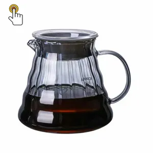 新しいドリップホットコーヒードリッパースタイルサーバーケトル450ml/600mlコーヒーポットティーポットセット耐熱ガラスに注ぐ