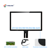 Pantalla Táctil Capacitiva PCAP de Formato Grande de 43 Pulgadas, Multitáctil de 10 Puntos para Kiosco, Punto de Venta, Cajero Automático, HMI