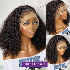 Vente en gros de cheveux vierges péruviens bruts perruques courtes Bob cheveux humains dentelle frontale Hd perruque dentelle frontale vendeurs de perruques de cheveux humains Bob court - Product Image 3