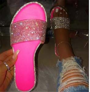 Wholesale Rhinestone Flip Flops <b>Summer</b> Casual <b>Slippers</b> Women Crystal Bling Beach Slides Sandals Shoes - Product Image 4