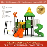 SageDelightRides Ensemble de jeux d'extérieur commercial avec double toboggan spiralé, balançoire et escalier pour enfants, en plastique LLDPE, pour écoles maternelles, vente en gros