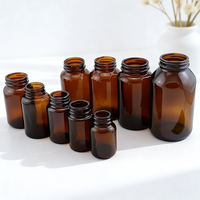 Bouteille en verre ambré dépoli à large ouverture de 400 cc pour pilules, vide, pour capsules et compléments alimentaires, vente en gros