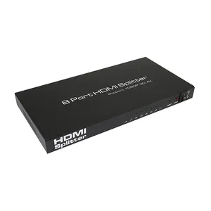 Сплиттер SP14008M 1x8 HDMI V1.4 8-портовый HDMI сплиттер 1x8 Поддержка Full HD ,3D, металлический дом 4K * 2K HDMI сплиттер с адаптером питания