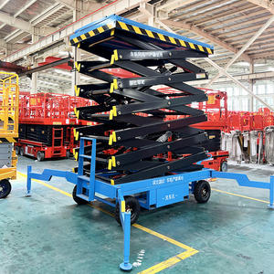 Plateforme élévatrice à ciseaux silencieuse et légère de 12 m pour le nettoyage des lustres et l'entretien des façades des halls d'hôtel - Product Image 1