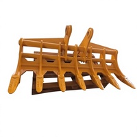 Râteau d'excavatrice robuste SLN 5-6t à dents larges haute résistance pour défrichement, nivellement du sol, rénovation agricole et séparation des roches sur chantier