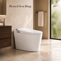 Siège de toilette intelligent avec bidet, siège chauffant électrique, eau chaude, chauffage instantané, ouverture et fermeture automatiques du couvercle pour cuvette de toilette allongée