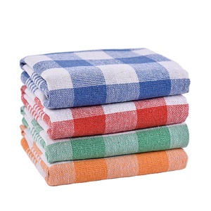 Tùy chỉnh bán buôn nhà bếp trà khăn món ăn khăn sợi-nhuộm tinh khiết bông rô sọc khăn tay vuông khăn Set - Product Image 3